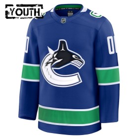 Barn Ishockey Vancouver Canucks tröja med eget tryck Fanatics Premium 2024-25 Blå Hemma